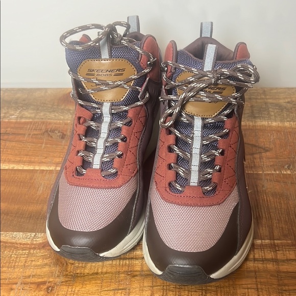 Bobs Skechers sparrow 2.0 mt cool memory foam wedge lace up sneakers boots 7.5 - Picture 3 of 8